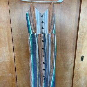 Striped Multicolor Button-Down Dress